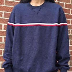 Brandy Melville Navy Striped Crewneck